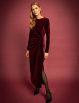 Robe en velours bordeaux Miria