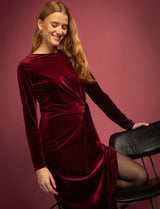 Robe en velours bordeaux Miria