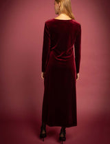 Robe en velours bordeaux Miria