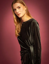 Robe en velours olive Miria