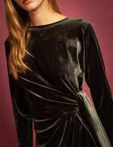 Robe en velours olive Miria