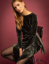 Robe en velours olive Miria