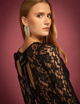 Santa black lace bodysuit