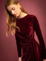 Robe en velours bordeaux Aria