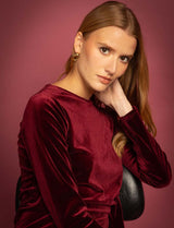 Robe en velours bordeaux Aria