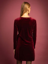 Robe en velours bordeaux Aria