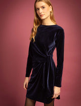 Robe en velours marine Aria