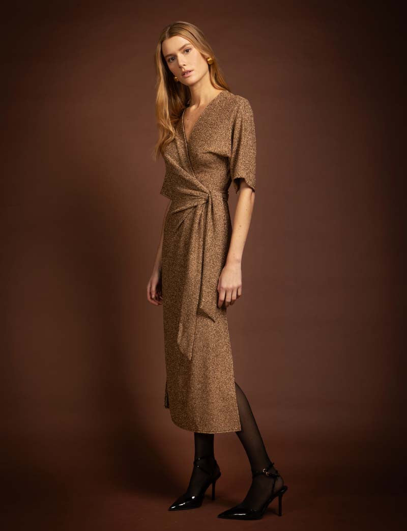 Robe dorée irisée Savana