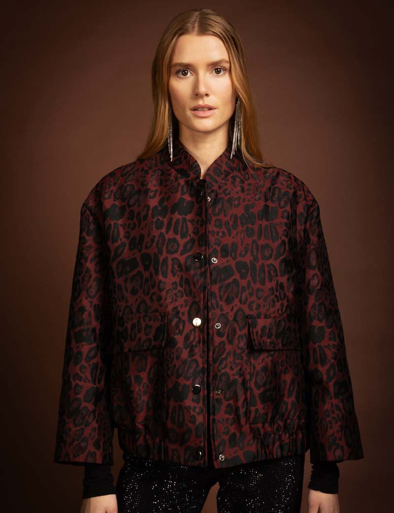 Veste léopard bordeaux Selix