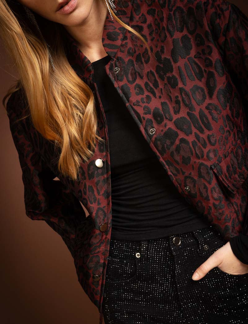 Veste léopard bordeaux Selix