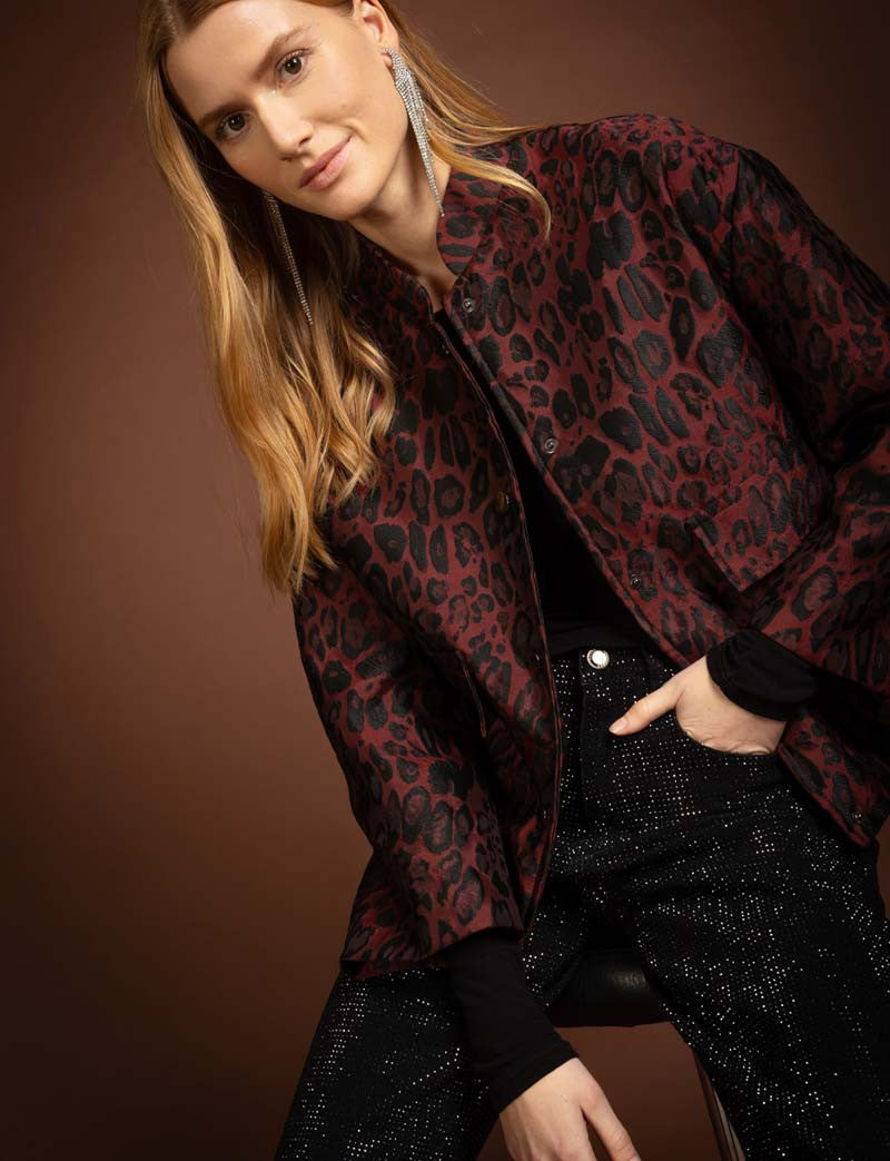 Veste léopard bordeaux Selix