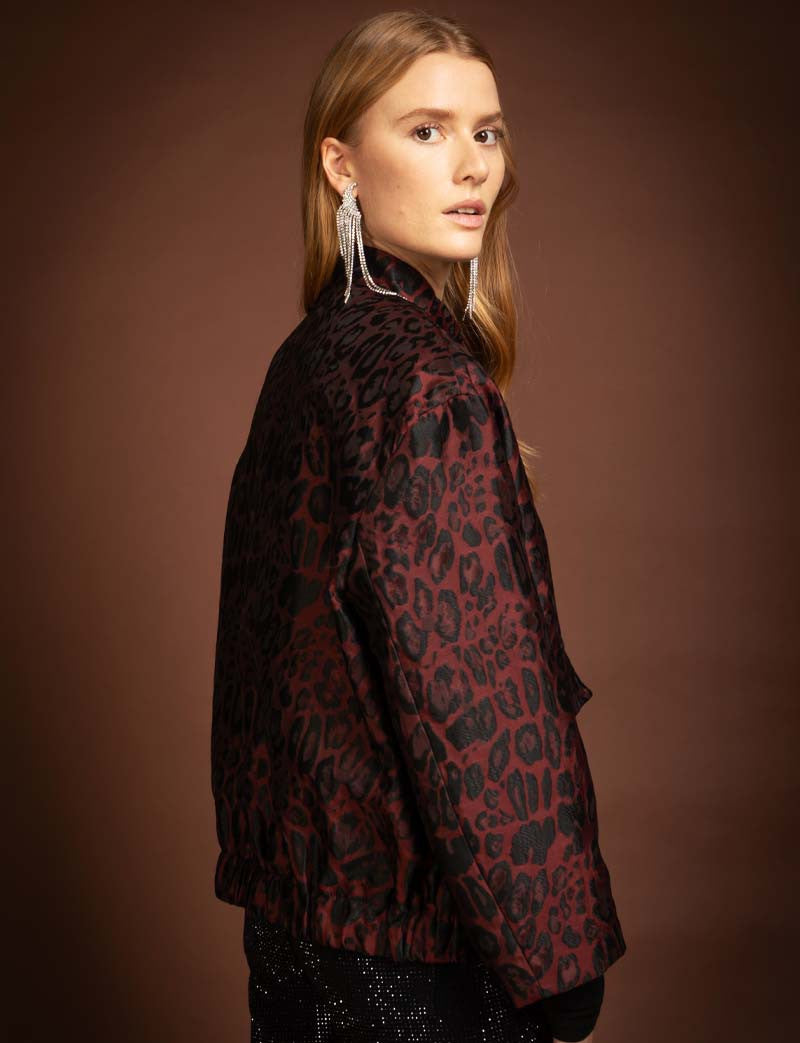 Veste léopard bordeaux Selix