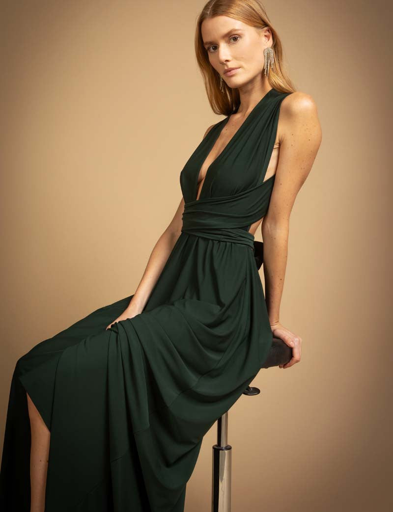 Dark Green Annabella Multi-Position Dress