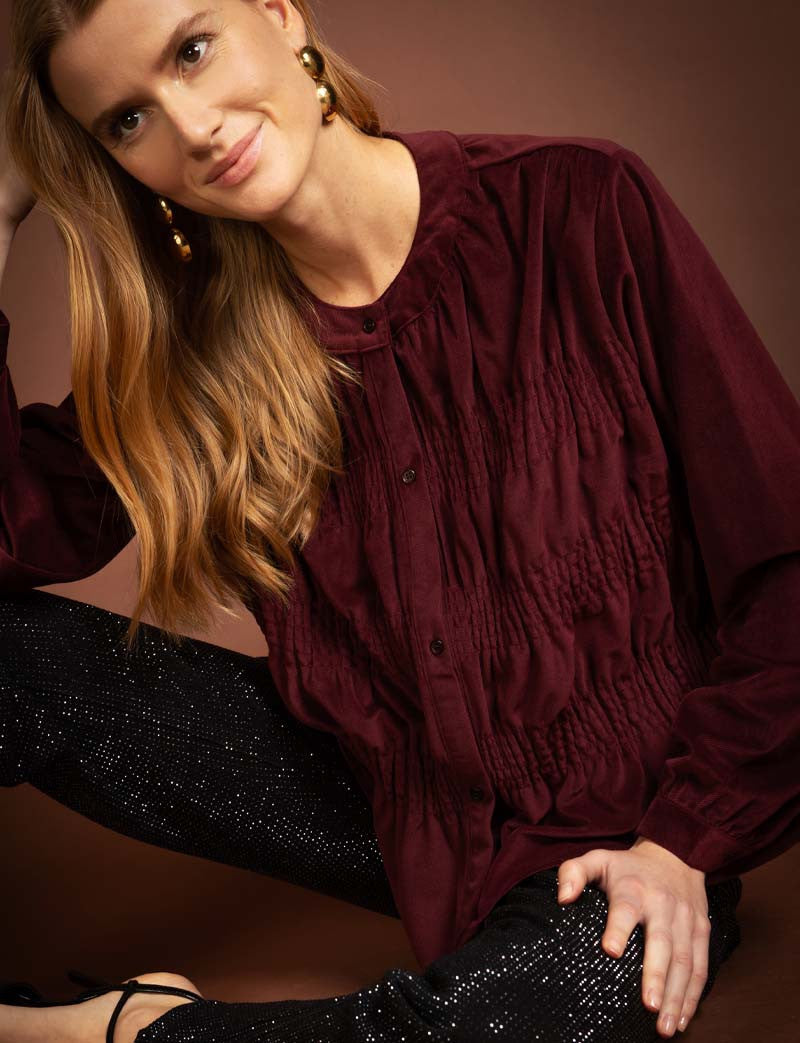 Celeste burgundy blouse
