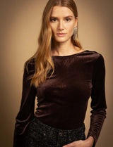 Body en velours marron Coco