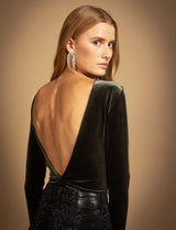 Body en velours olive Coco