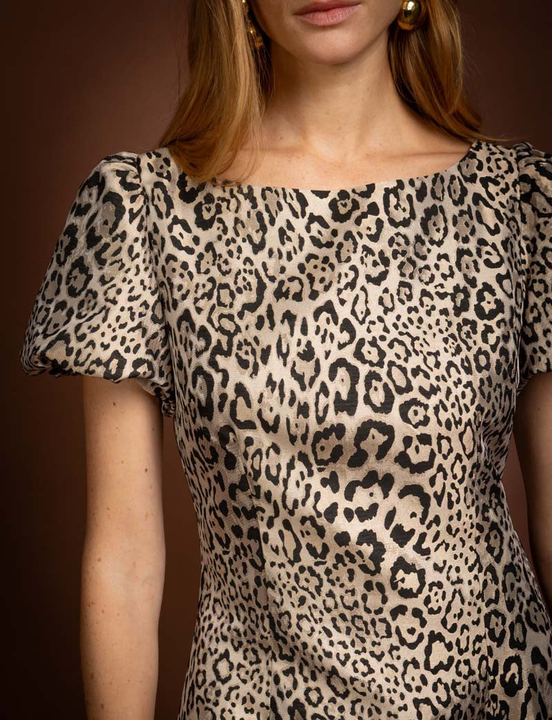 Della leopard print dress