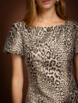 Della leopard print dress