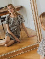 Della leopard print dress