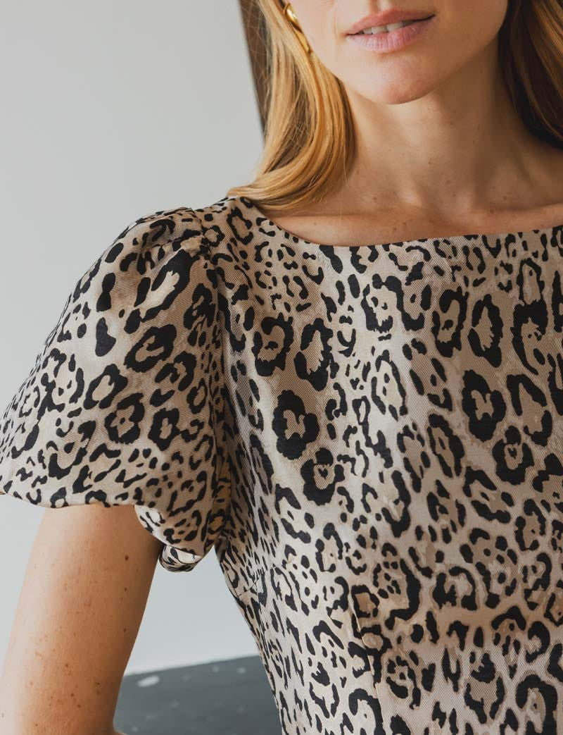 Della leopard print dress