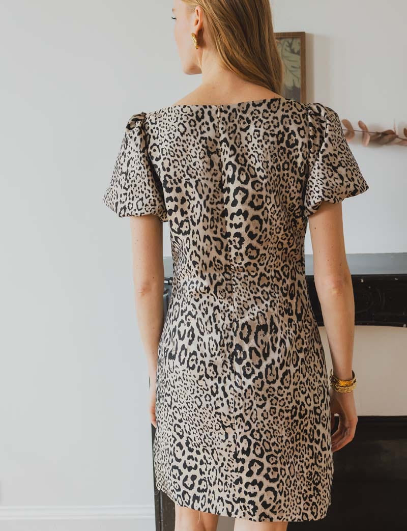 Della leopard print dress
