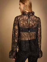 Blouse en dentelle noire Rivia
