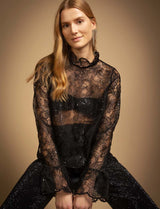 Blouse en dentelle noire Rivia