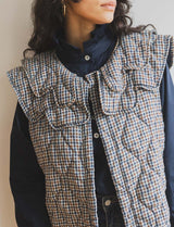 Gilet à carreaux marine Garsy