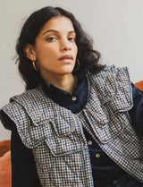 Gilet à carreaux marine Garsy