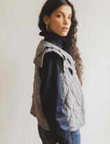 Gilet à carreaux marine Garsy