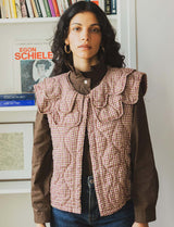 Gilet à carreaux bordeaux Garsy