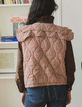 Gilet à carreaux bordeaux Garsy