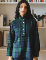 Chemise tartan marine & verte Leti