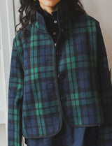 Veste tartan marine & verte Yarel