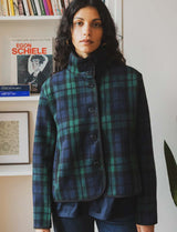 Veste tartan marine & verte Yarel