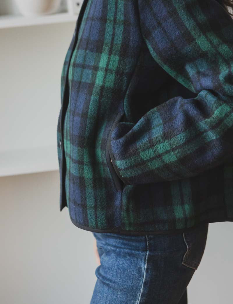 Veste tartan marine & verte Yarel