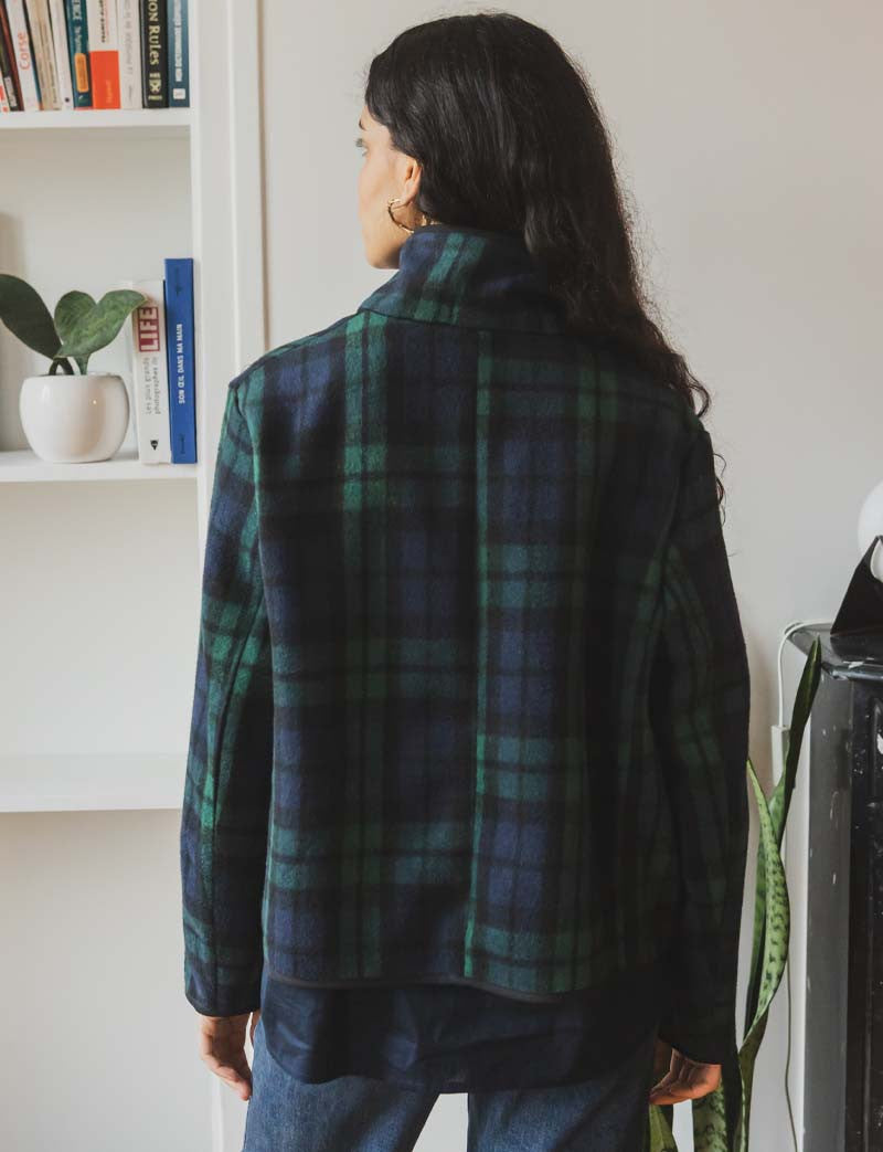 Veste tartan marine & verte Yarel
