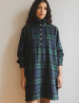 Robe tartan marine & verte Rosely