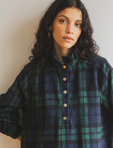 Robe tartan marine & verte Rosely