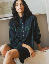 Robe tartan marine & verte Rosely