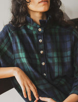 Robe tartan marine & verte Rosely