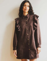 Robe en suédine marron Merel