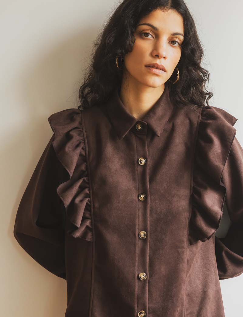 Robe en suédine marron Merel