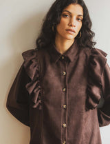 Robe en suédine marron Merel