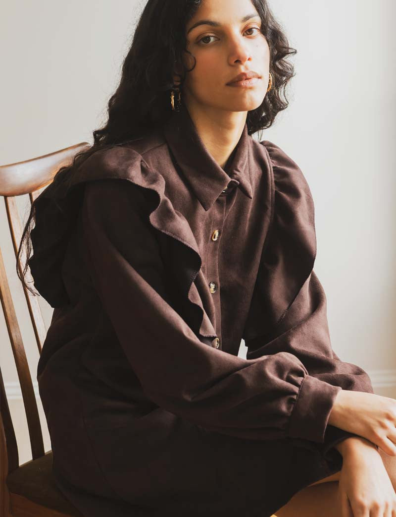 Robe en suédine marron Merel