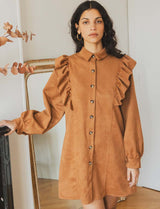 Robe en suédine camel Merel