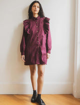 Robe en suédine bordeaux Merel