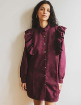 Robe en suédine bordeaux Merel