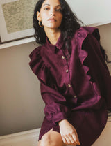 Robe en suédine bordeaux Merel