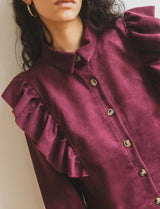 Robe en suédine bordeaux Merel